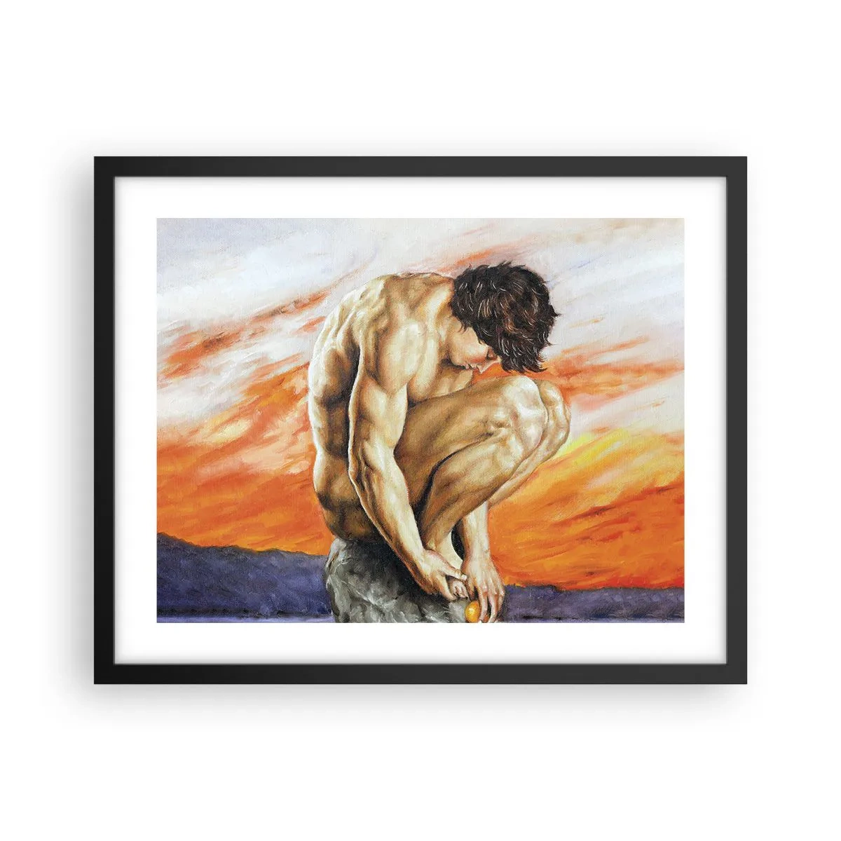 Poster in cornice nera - Immerso in se stesso - 50x40 cm