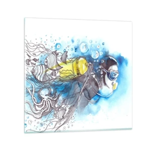 Quadro su vetro - Il grande blu - 30x30 cm