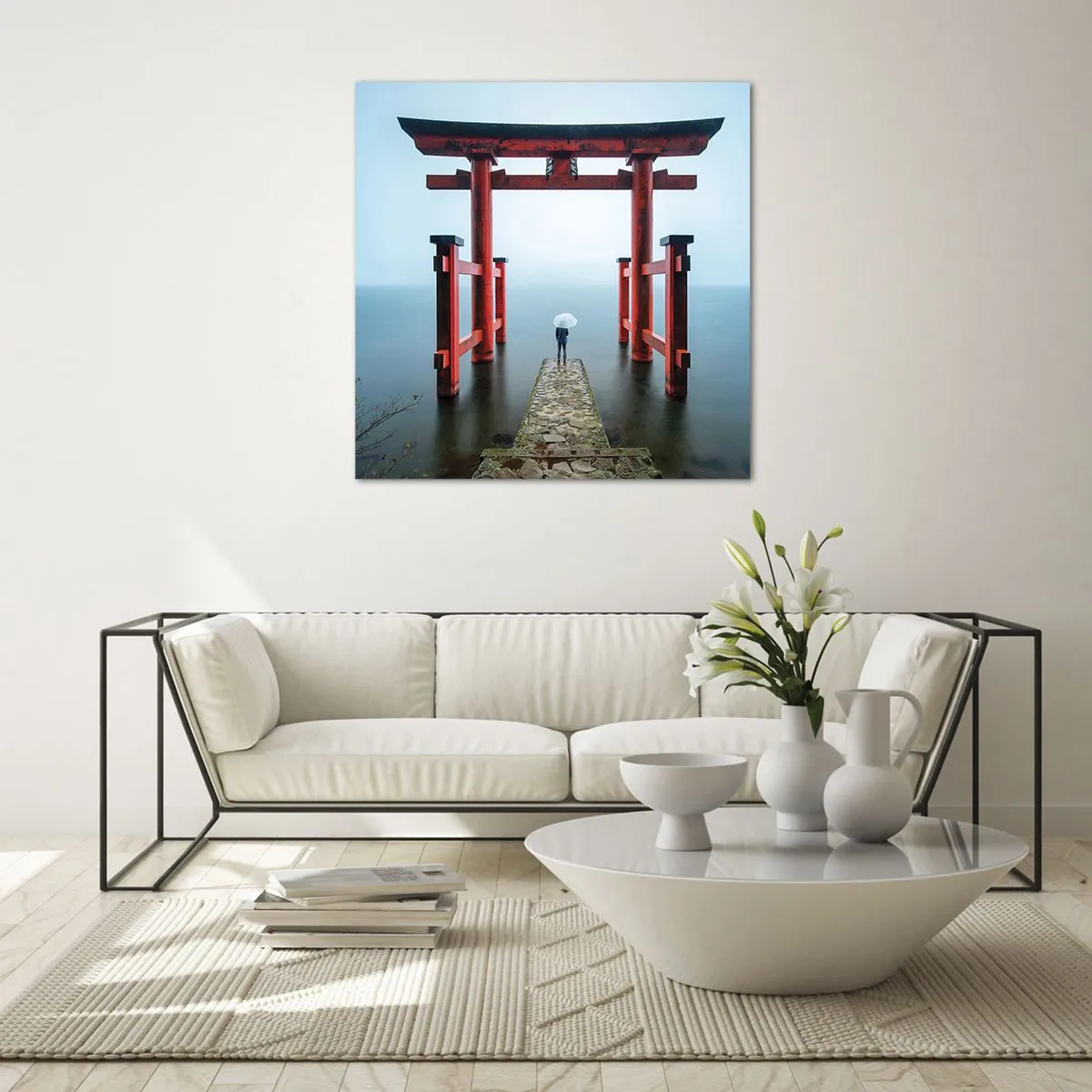 Quadro su vetro - Meditazione giapponese - 30x30 cm