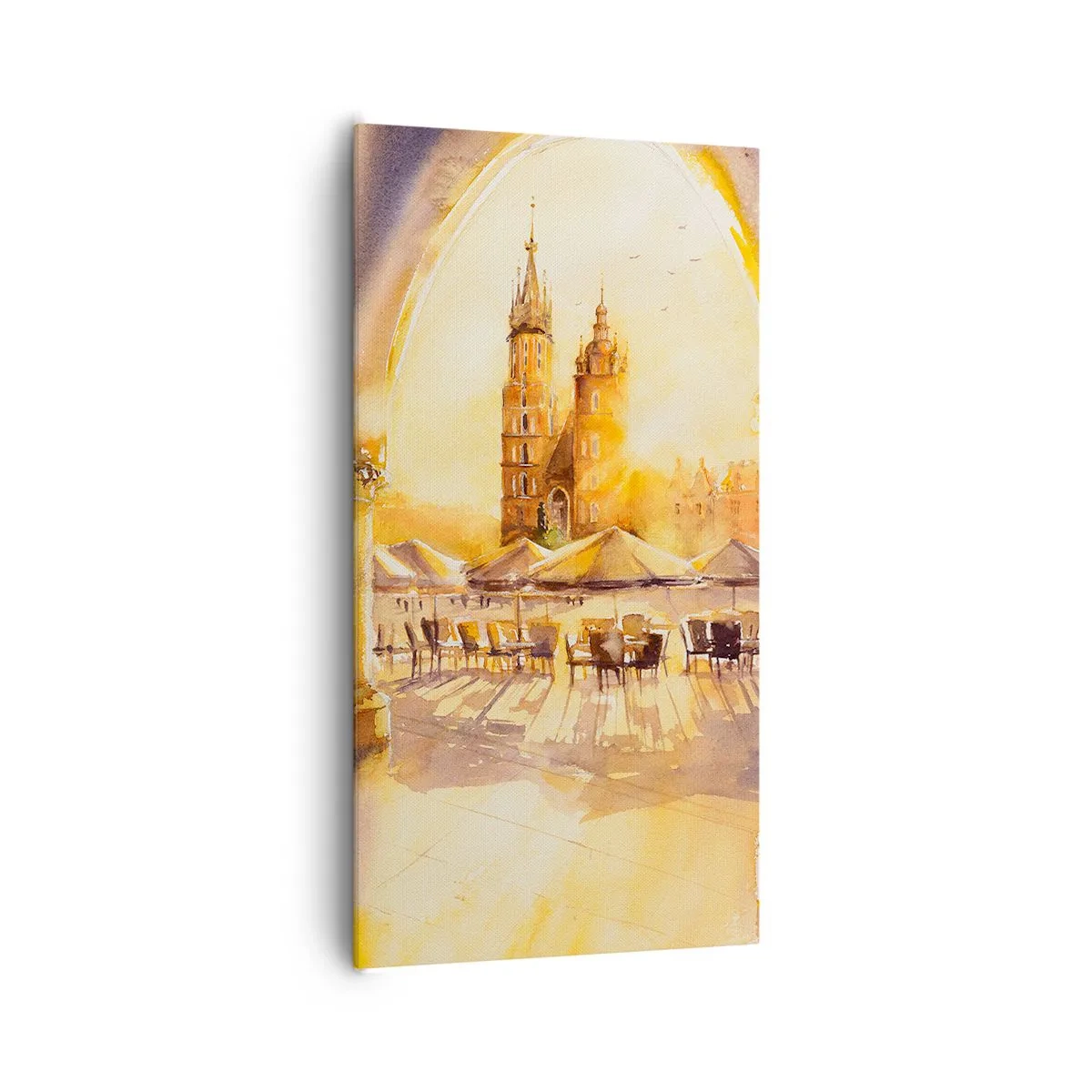 Quadro su tela - Stampe su Tela - Alba sulla piazza di Cracovia - 65x120 cm