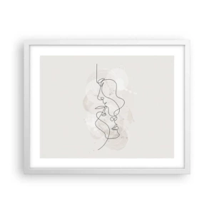 Poster in cornice bianca - Intrecciati in un abbraccio - 50x40 cm