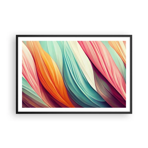 Poster in cornice nera - Intreccio arcobaleno - 91x61 cm