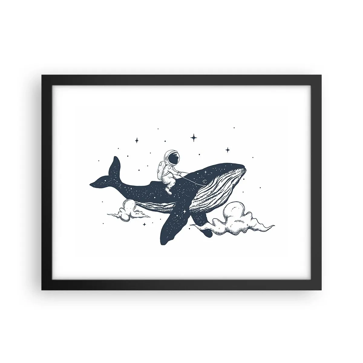 Poster in cornice nera - Avventura nello spazio - 40x30 cm