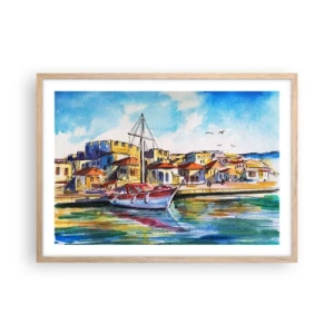 Poster in cornice rovere chiaro - Un colorato pomeriggio - 70x50 cm