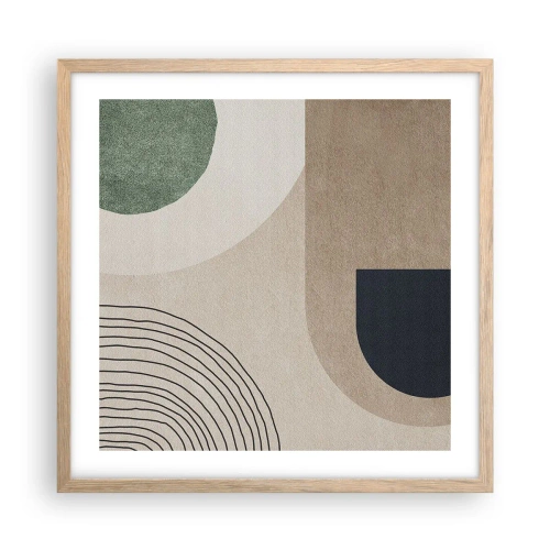 Poster in cornice rovere chiaro - La mitezza dell'ovale - 50x50 cm