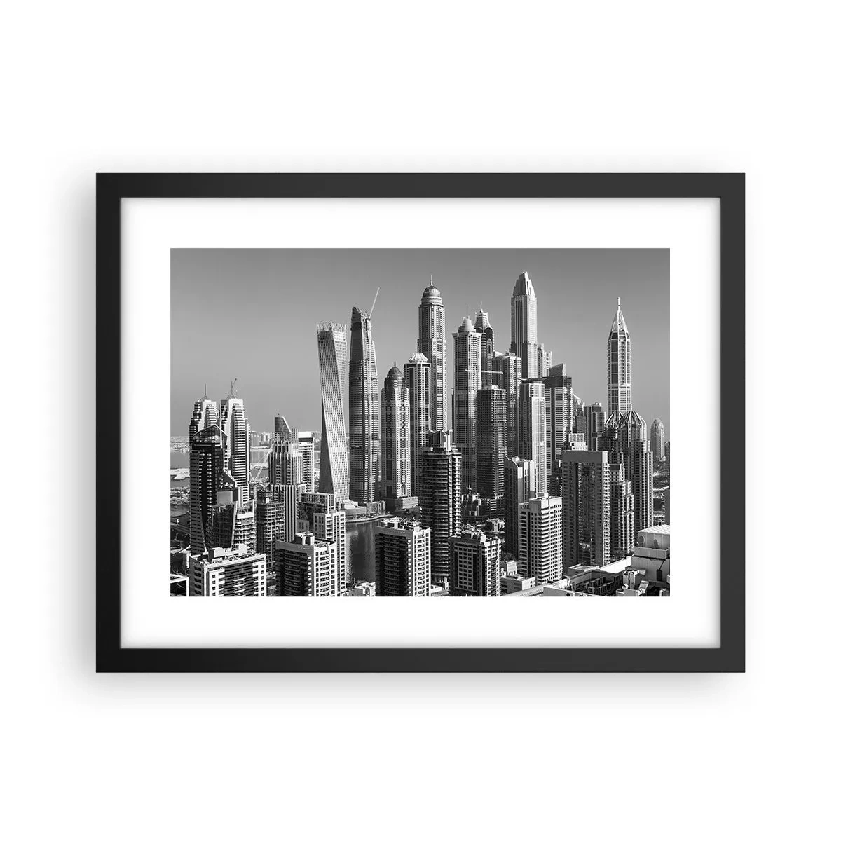 Poster in cornice nera - La città sul deserto - 40x30 cm