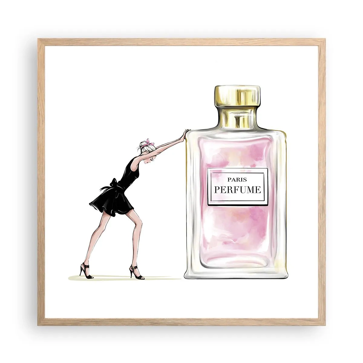 Poster in cornice rovere chiaro - L'essenza della femminilità - 60x60 cm