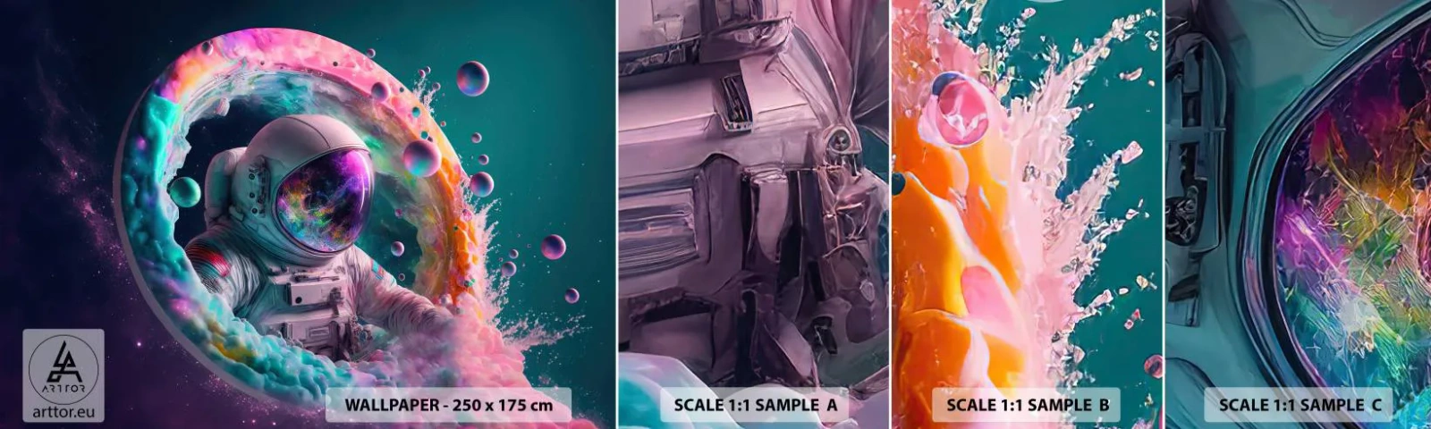 Campione di Fotomurale Adesivo Deluxe Sticker - Stargate - Astronauta, Galassia, Futuristico - 100x30 cm