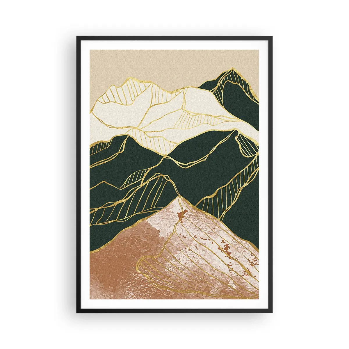 Poster in cornice nera - Cime d'oro - 70x100 cm