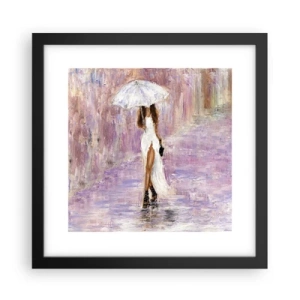 Poster in cornice nera - Nella pioggia lilla - 30x30 cm
