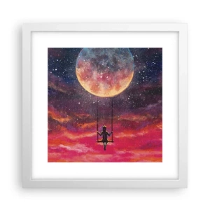 Poster in cornice bianca - Con la testa tra le nuvole - 30x30 cm