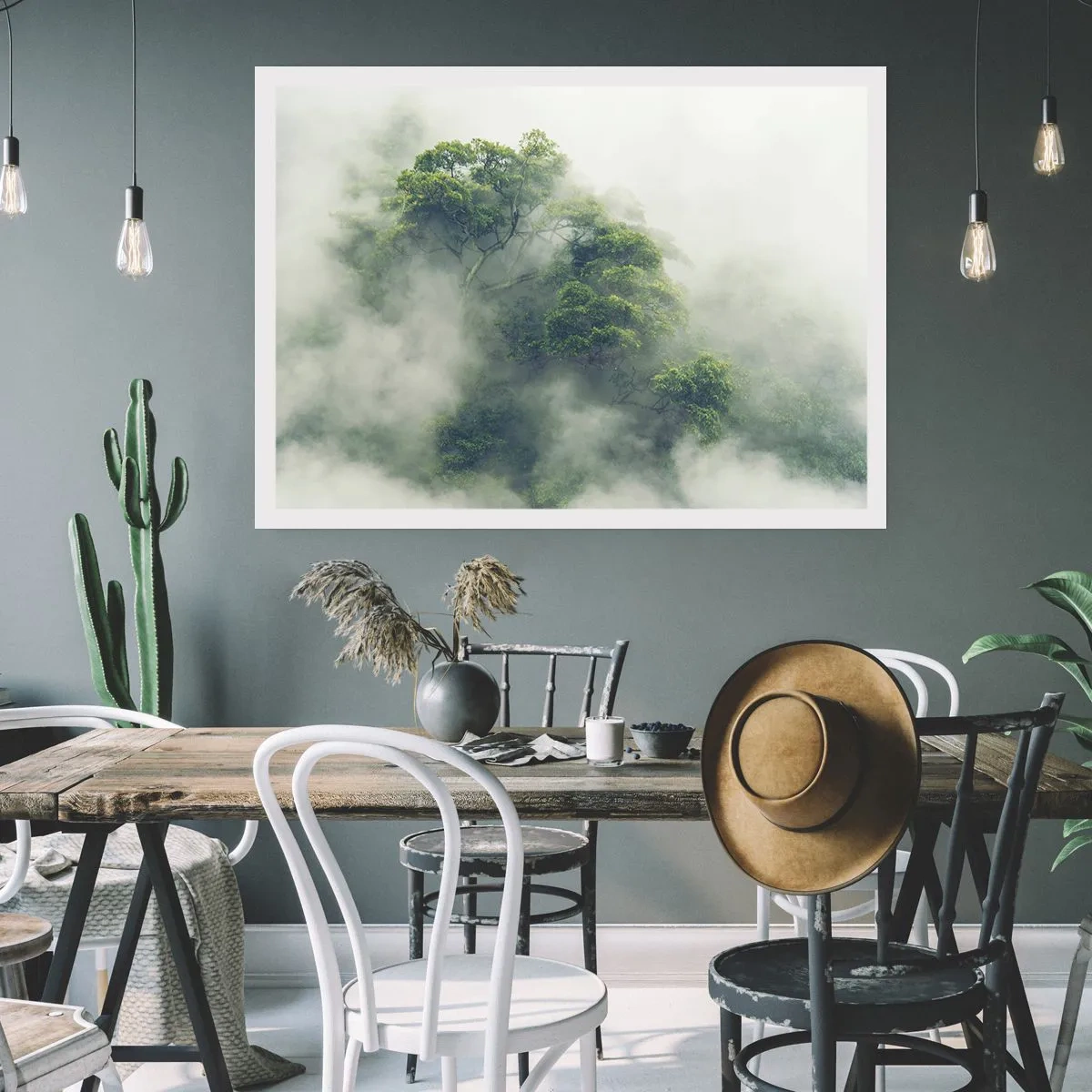 Poster - Avvolti dalla nebbia - 50x40 cm