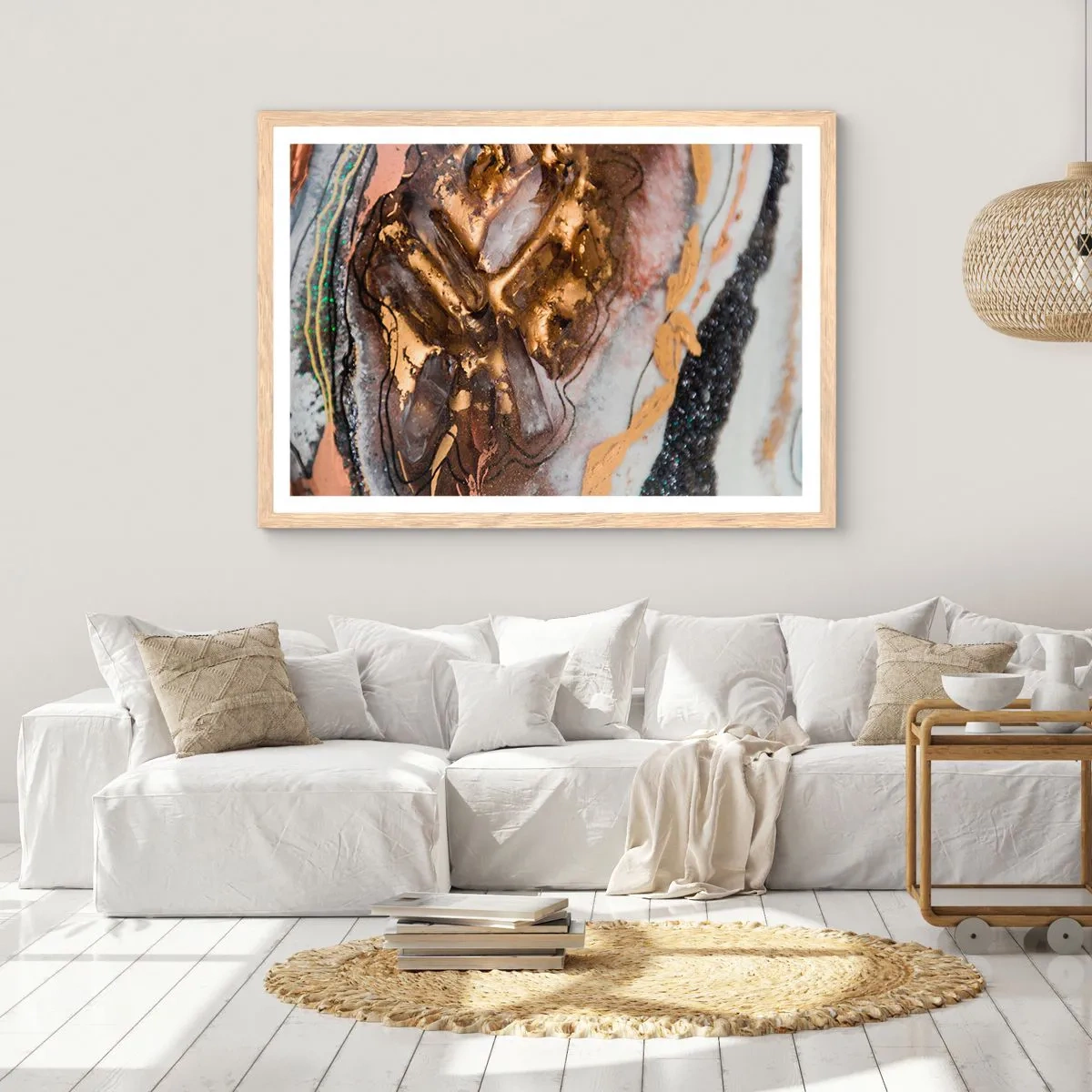 Poster in cornice rovere chiaro - L'elemento della terra - 100x70 cm