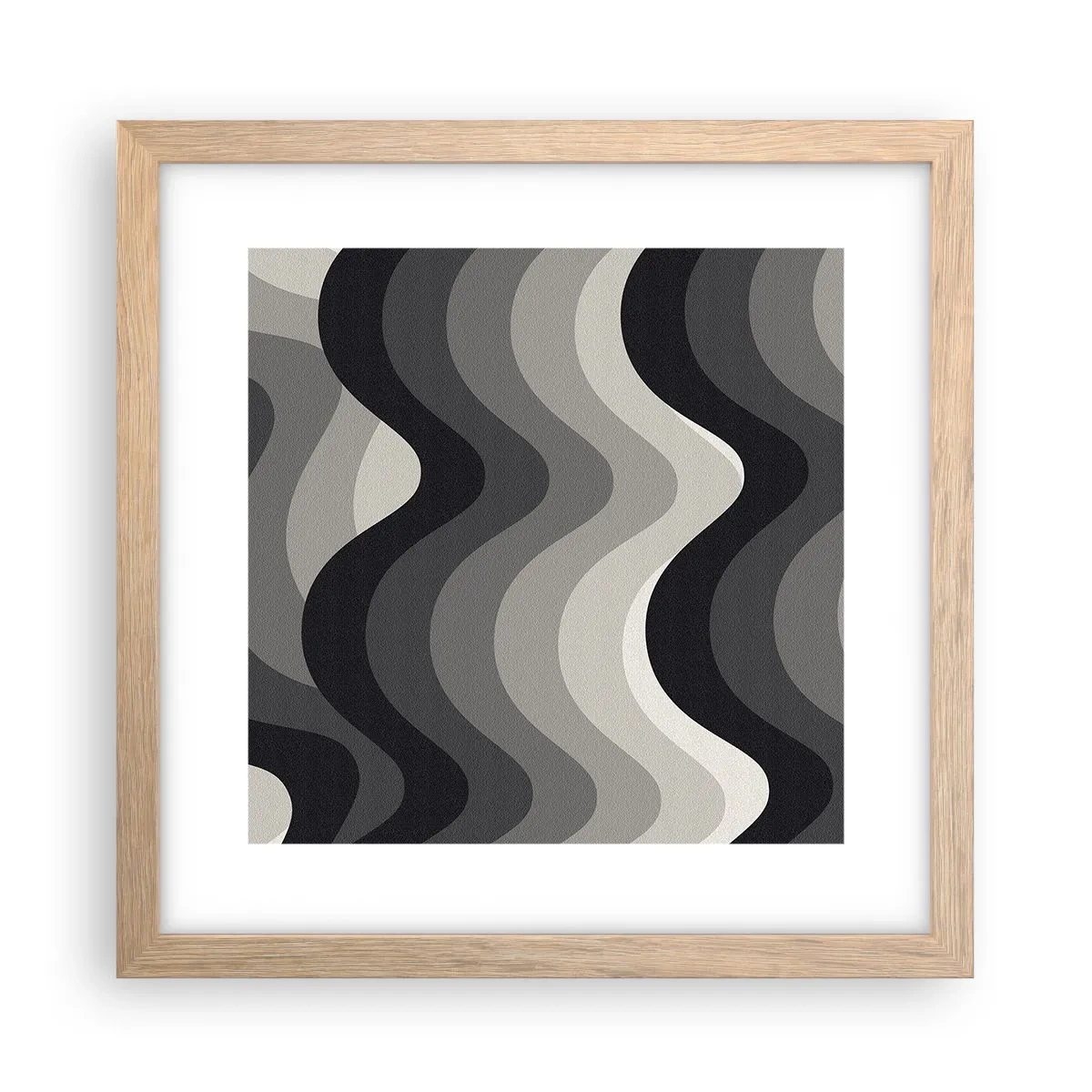 Poster in cornice rovere chiaro - Un'onda dopo l'altra - 30x30 cm