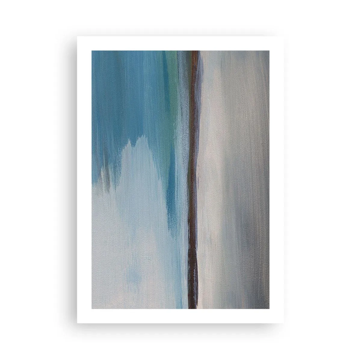 Poster - Paesaggio astratto nei toni del blu e del grigio - 50x70cm - Paesaggio orizzontale - Decorazione murale moderna per soggiorno e camera da letto ARTTOR