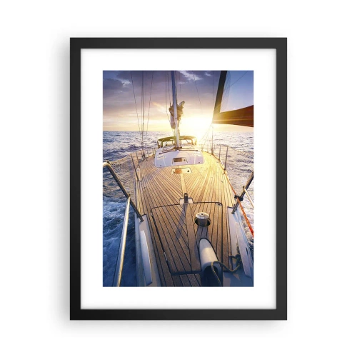 Poster in cornice nera - Correndo sulle onde - 30x40 cm