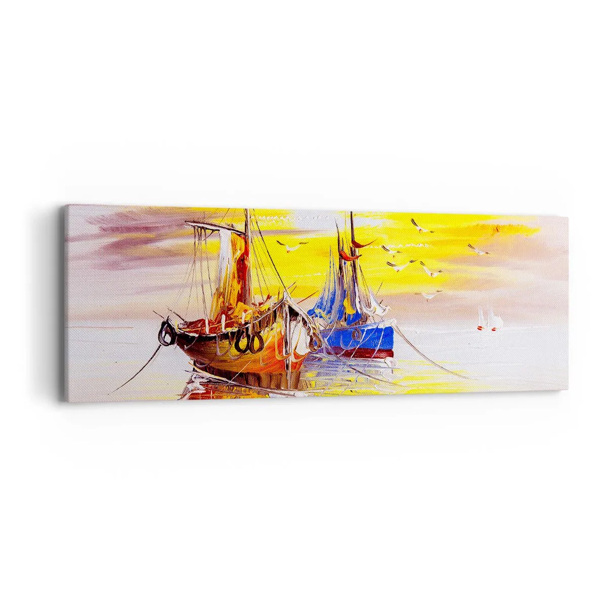Quadro su tela - Stampe su Tela - Meritato riposo nel porto - 90x30 cm
