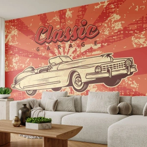 Fotomurali Autoadesivo Deluxe Sticker - E alla radio Elvis - Auto, Cabriolet, Viaggi - 500x350 cm