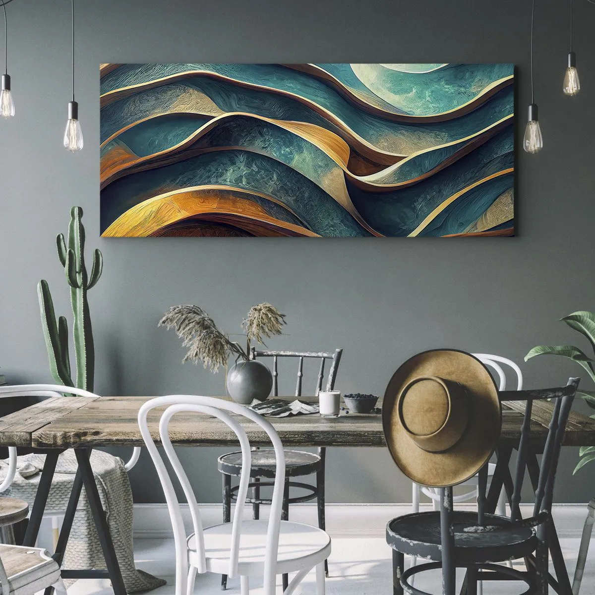Quadro su tela - Stampe su Tela - I meandri del blu - 100x40 cm