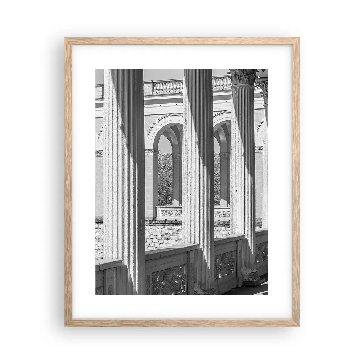 Poster in cornice rovere chiaro - Portico soleggiato - 40x50 cm