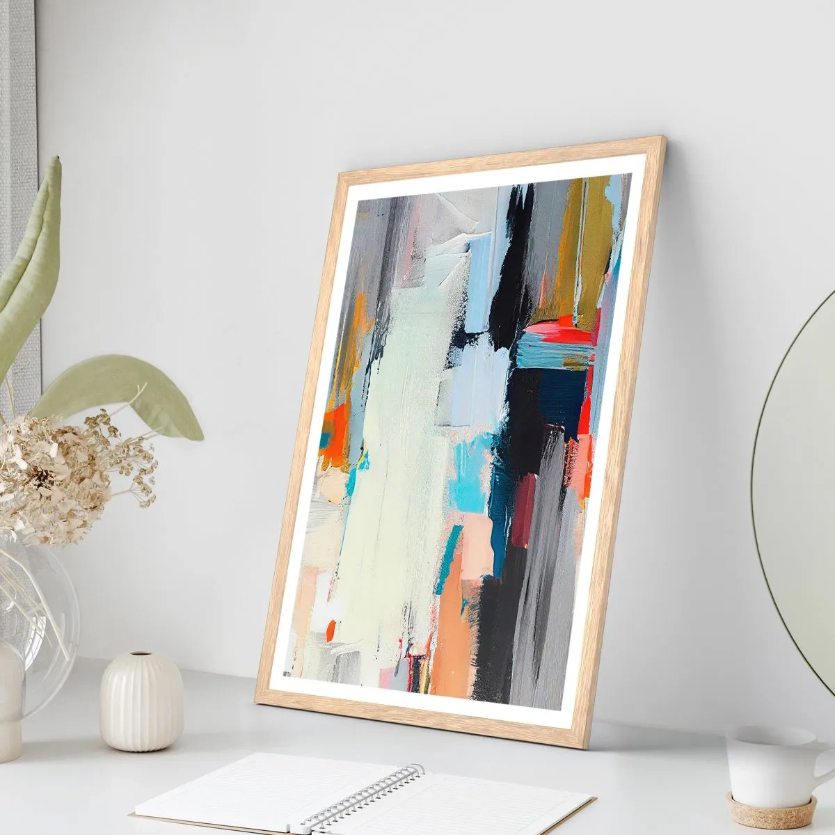 Poster in cornice rovere chiaro - C'è una logica? - 70x100 cm