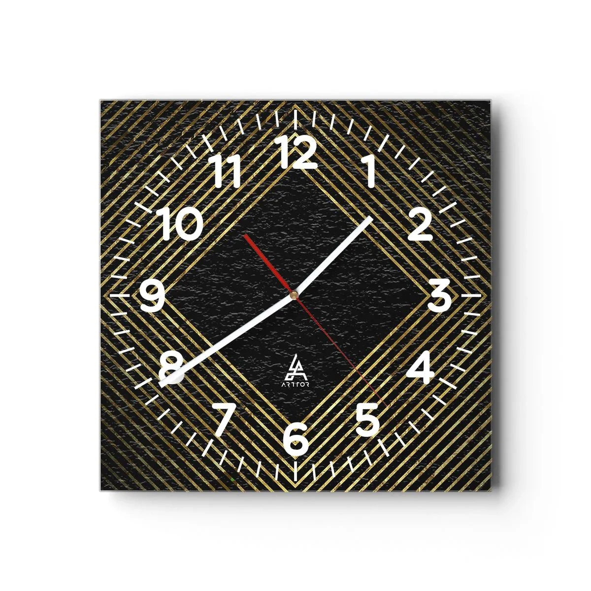 Orologio da parete - Orologio in Vetro - Geometria in stile glamour - 30x30 cm
