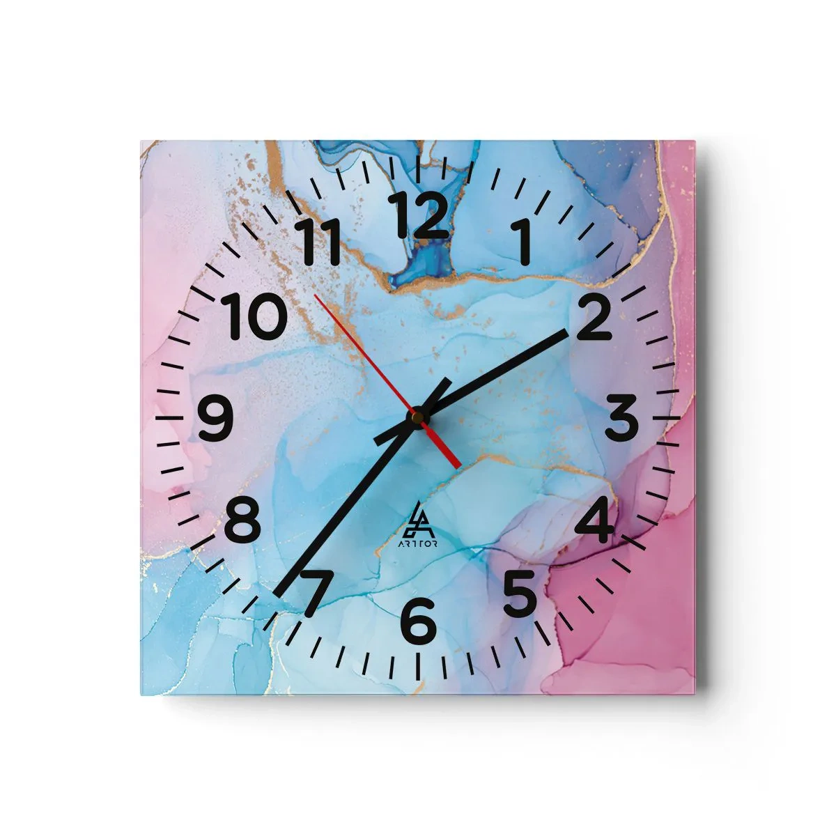 Orologio da parete - Orologio in Vetro - Incontro e compenetrazione - 30x30 cm