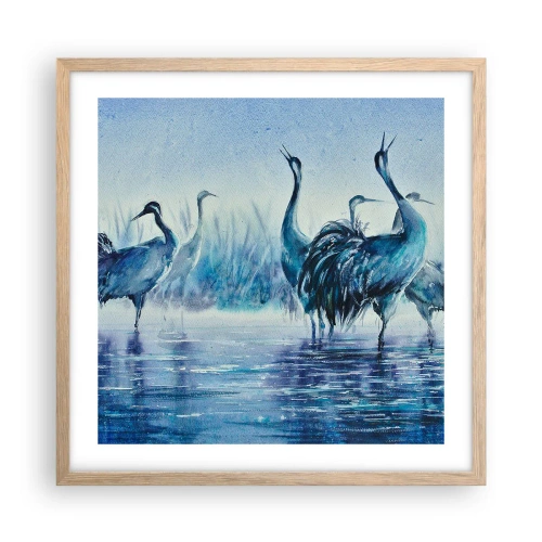 Poster in cornice rovere chiaro - Incontro mattutino - 50x50 cm