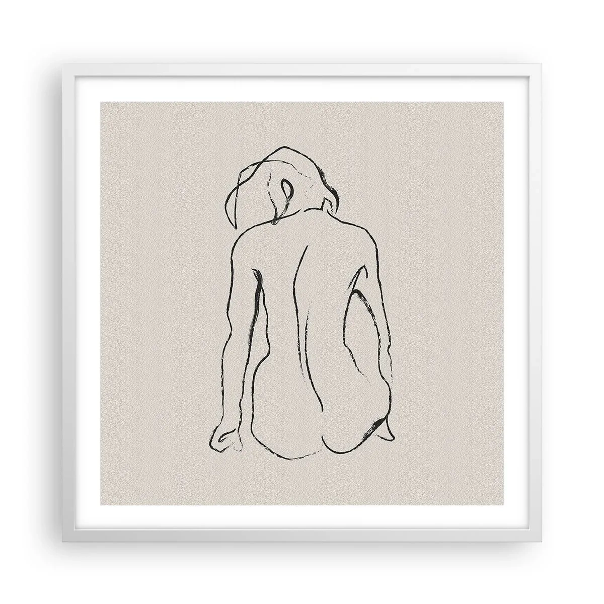 Poster in cornice bianca - Nudo di ragazza - 60x60 cm