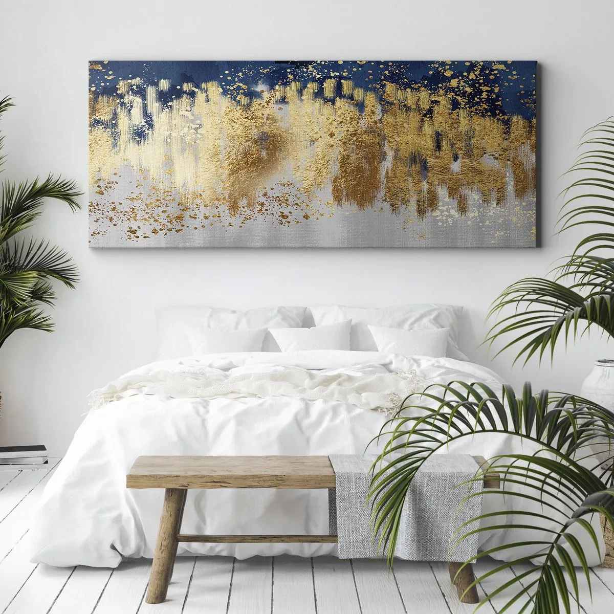 Quadro su tela - Stampe su Tela - Composizione moderna con bagliore - 100x40 cm