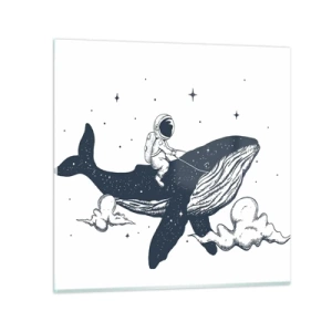 Quadro su vetro - Avventura nello spazio - 30x30 cm