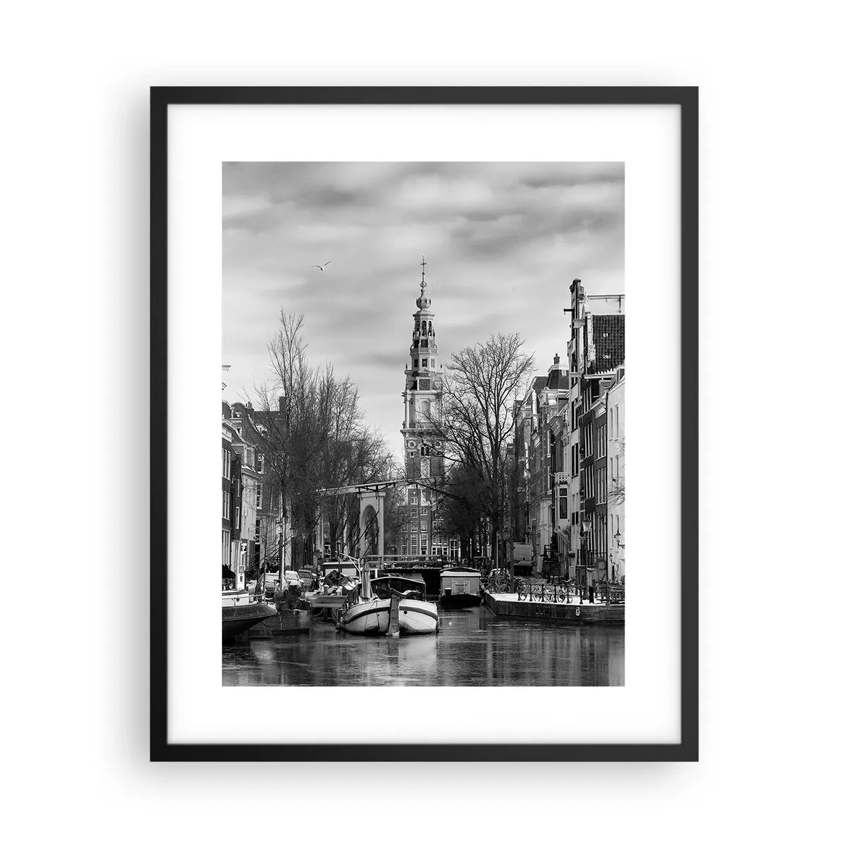 Poster in cornice nera - Atmosfera di Amsterdam - 40x50 cm