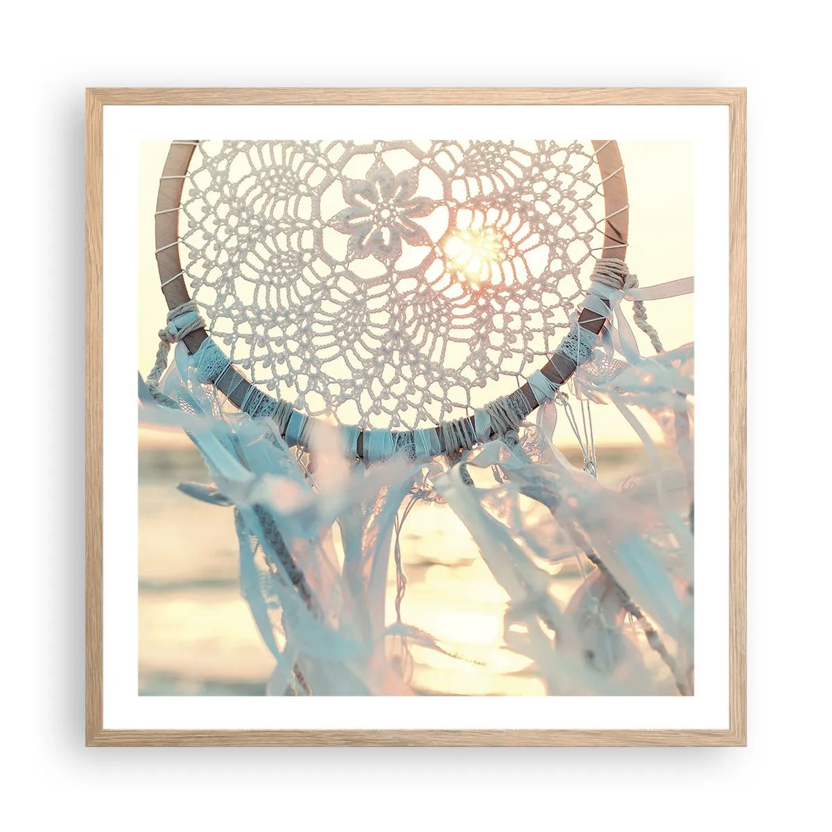 Poster in cornice rovere chiaro - Totem di pizzo - 60x60 cm