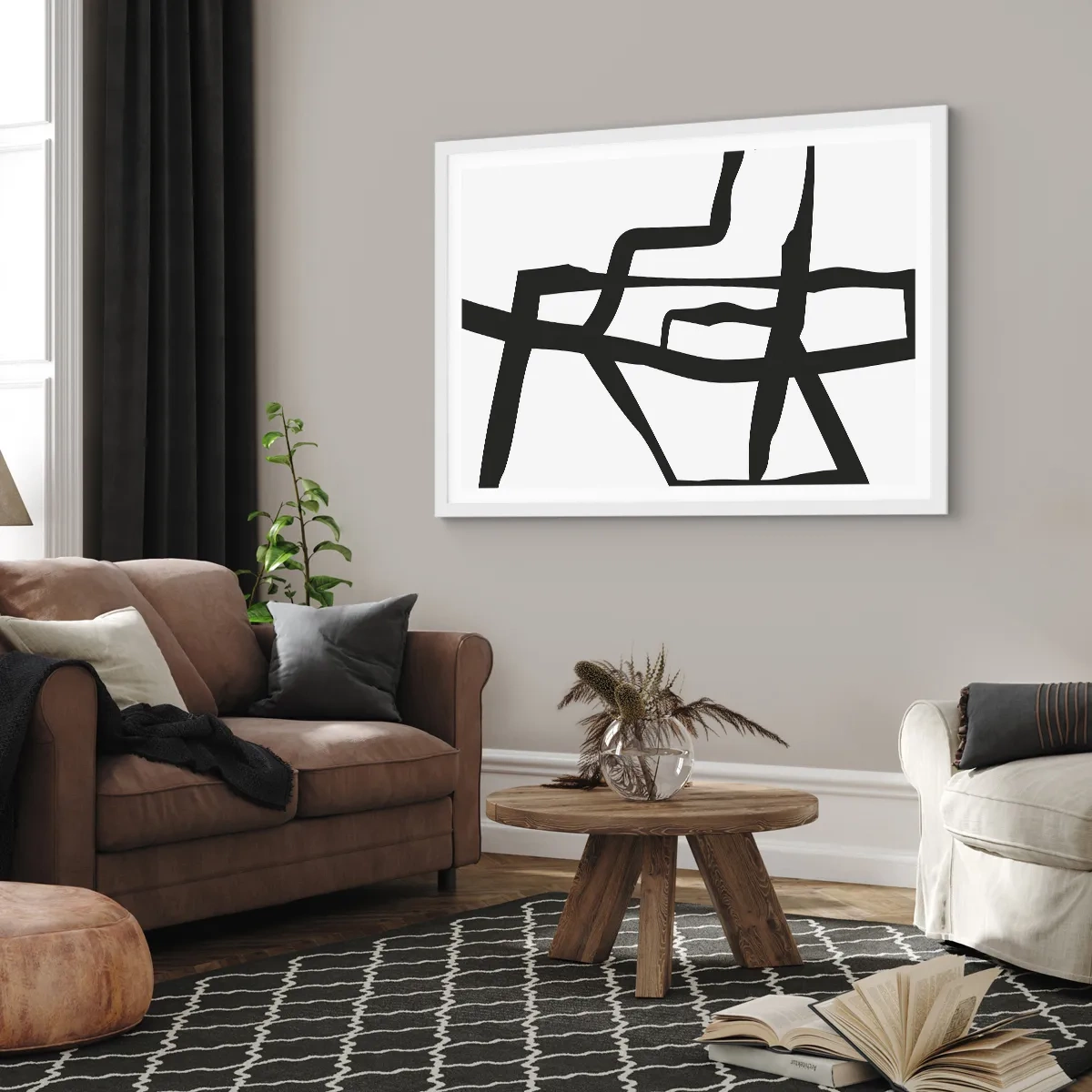 Poster in cornice bianca - Struttura bianca e nera - 50x40 cm
