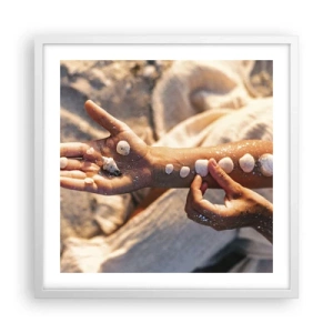 Poster in cornice bianca - La bellezza a portata di mano - 50x50 cm