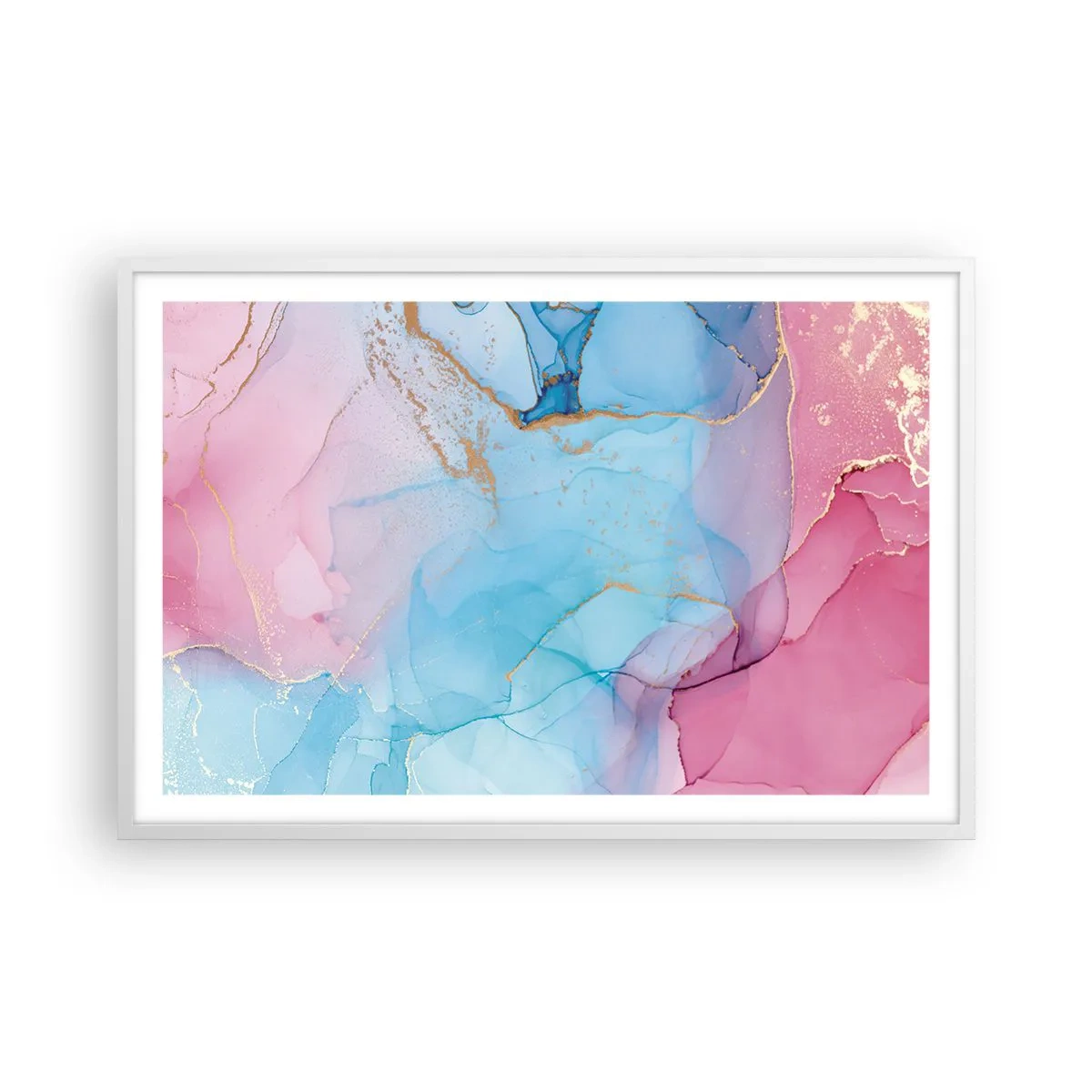 Poster in cornice bianca - Incontro e compenetrazione - 91x61 cm