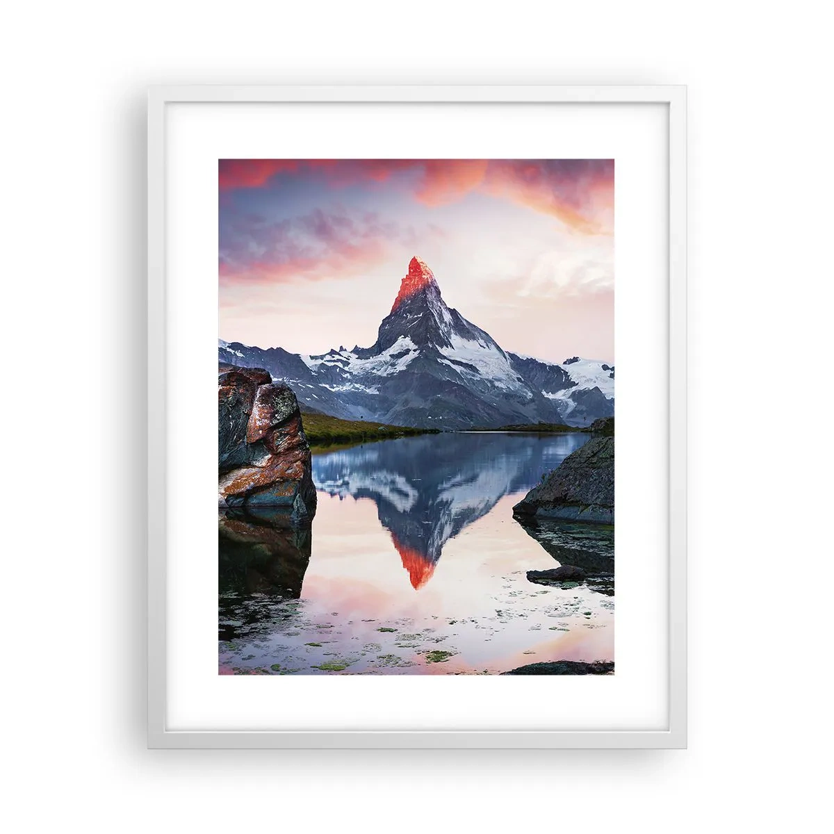 Poster in cornice bianca - Il cuore dei monti è rovente - 40x50 cm