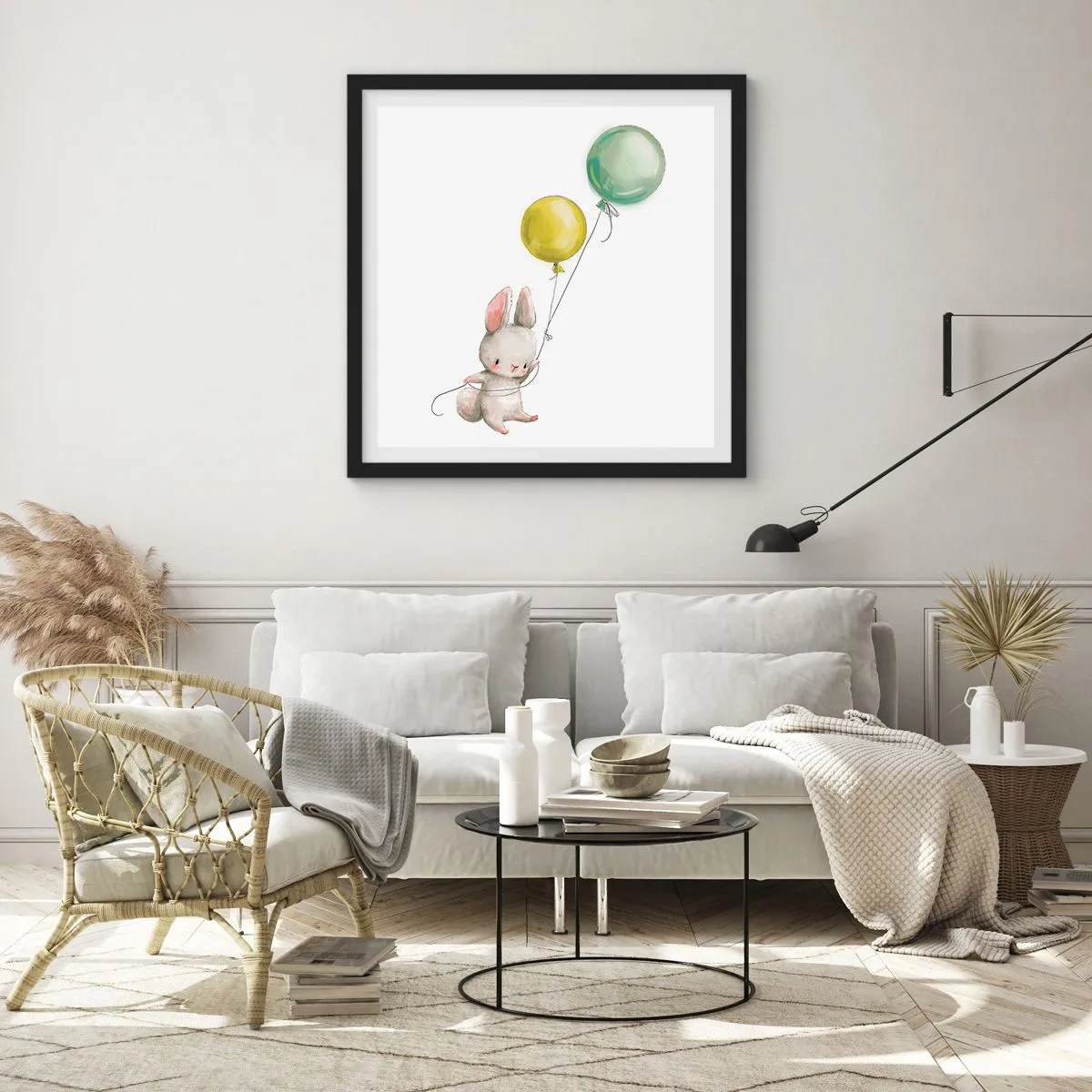 Poster in cornice nera - Volo anch'io! - 50x50 cm