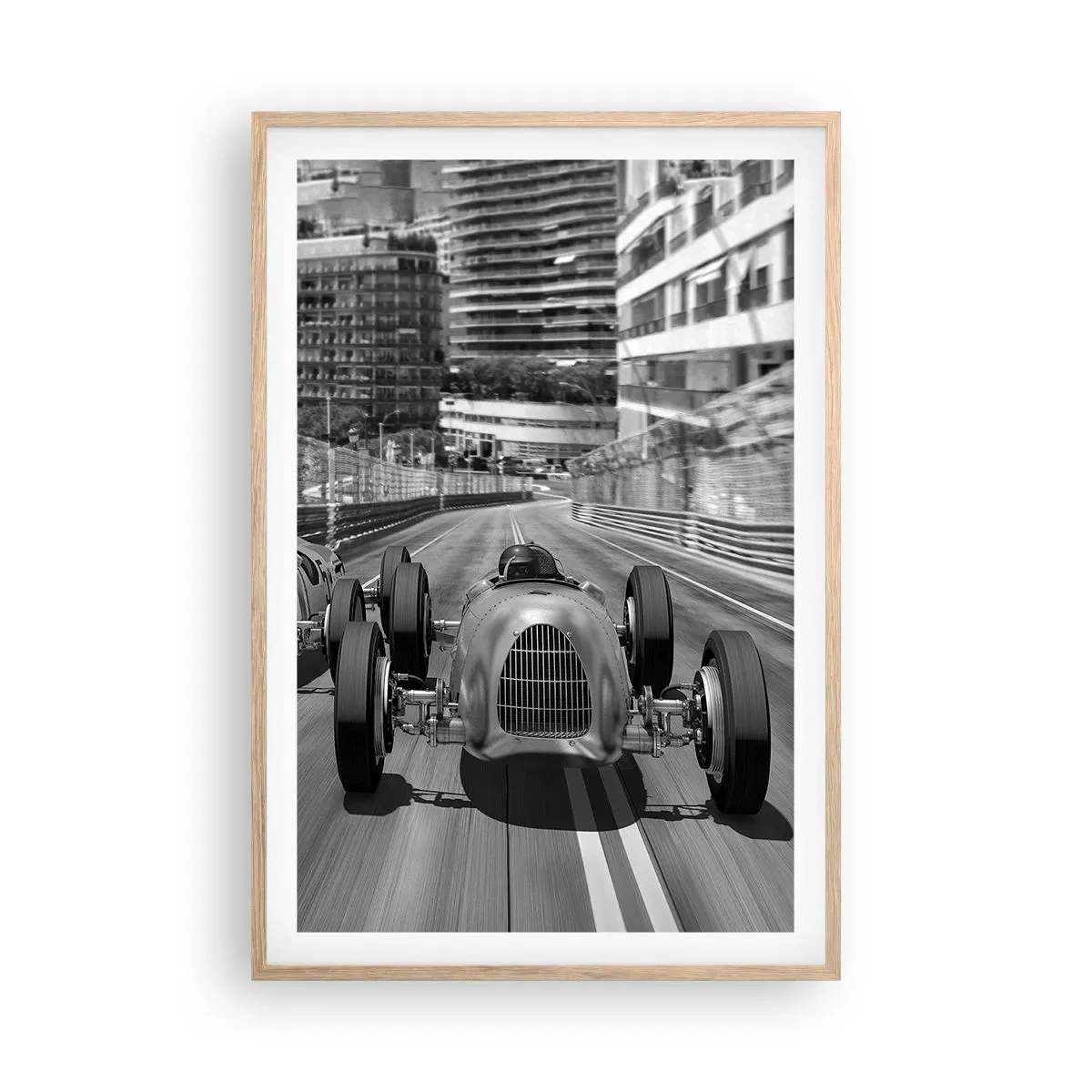 Poster in cornice rovere chiaro - Tanto tempo fa a Montecarlo - 61x91 cm