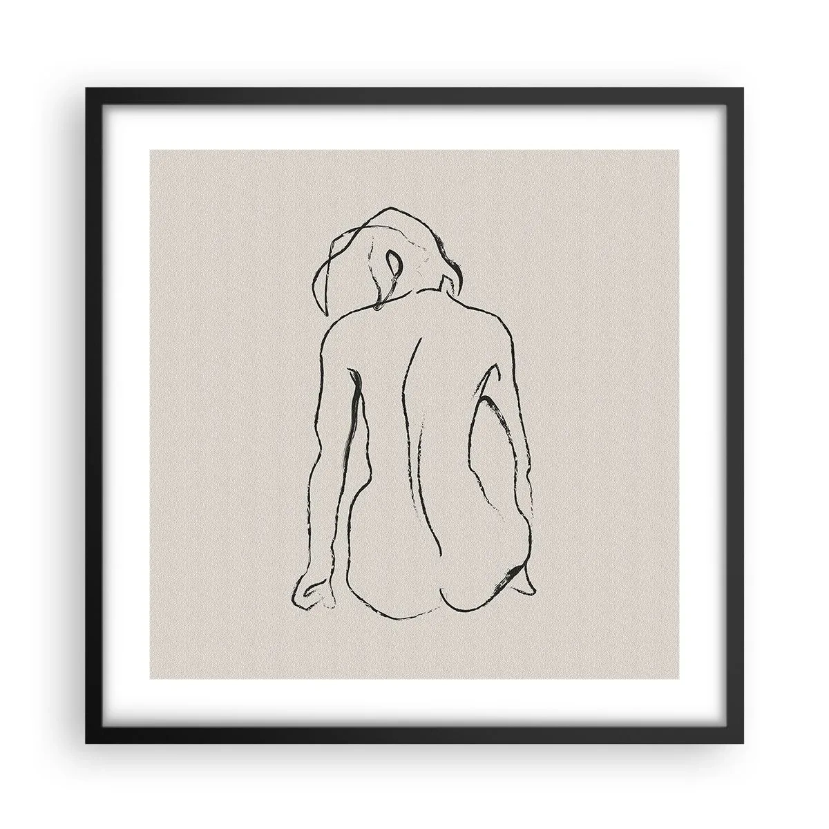 Poster in cornice nera - Nudo di ragazza - 50x50 cm