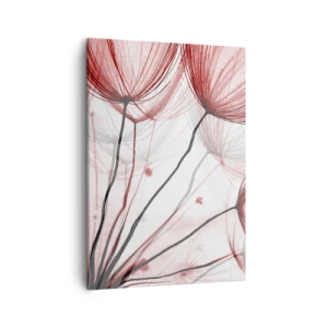 Quadro su tela - Stampe su Tela - Delicati fiori nei toni del rosso su uno sfondo chiaro - 50x70cm - Prima del decollo - Decorazione murale moderna per soggiorno e camera da letto ARTTOR