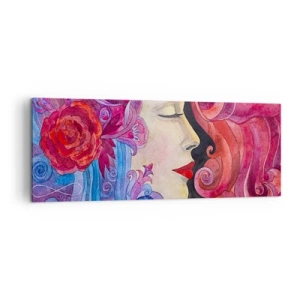 Quadro su tela - Stampe su Tela - Profilo colorato di una donna in stile artistico - 140x50cm - L'Art Nouveau è sempre viva - Decorazione murale moderna per soggiorno e camera da letto ARTTOR