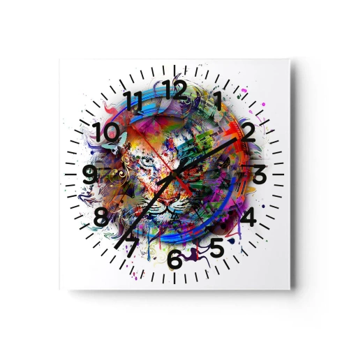 Orologio da parete - Orologio in Vetro - Si nasconde dietro un velo arcobaleno - 40x40 cm