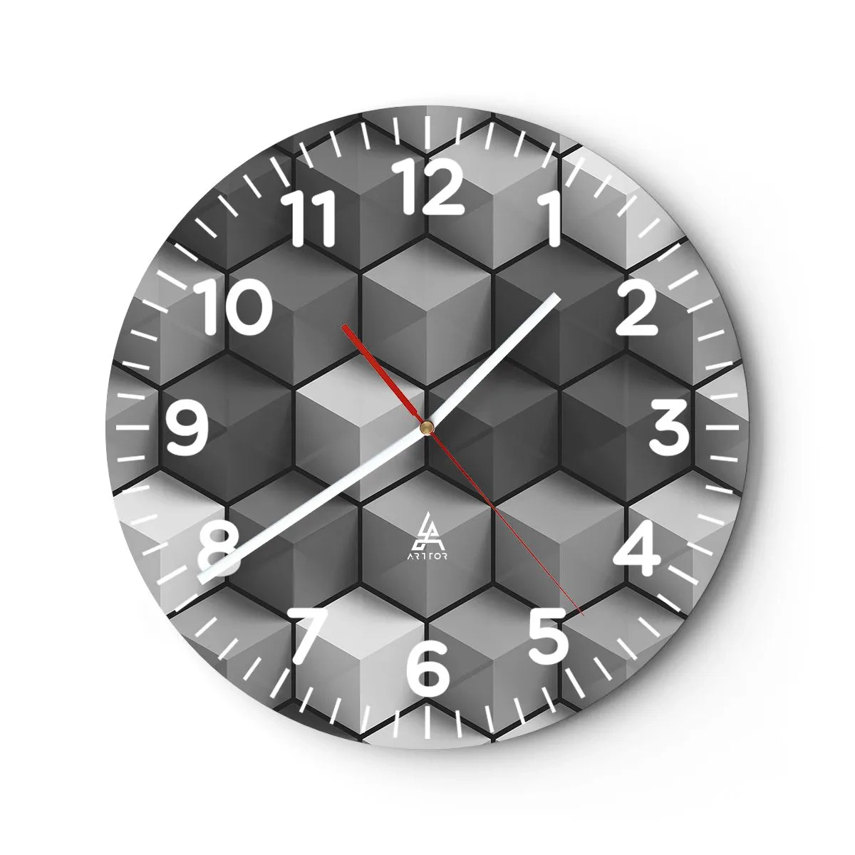 Orologio da parete - Orologio in Vetro - Puzzle cubista - 30x30 cm