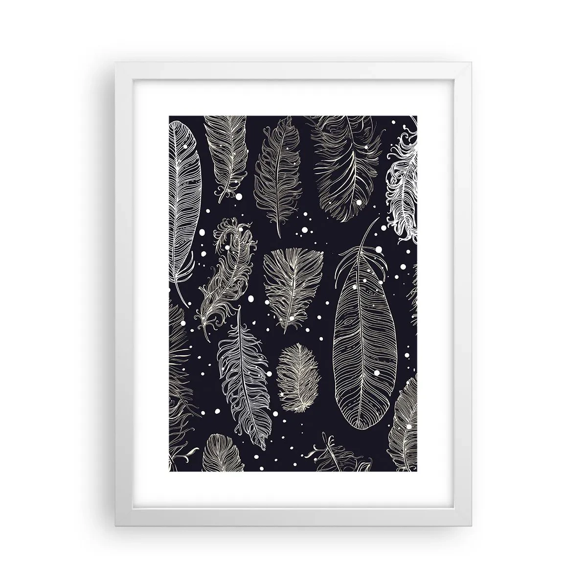 Poster in cornice bianca - Pizzo piumato - 30x40 cm