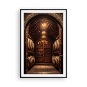 Poster in cornice nera - L'atmosfera della cantina - 61x91 cm
