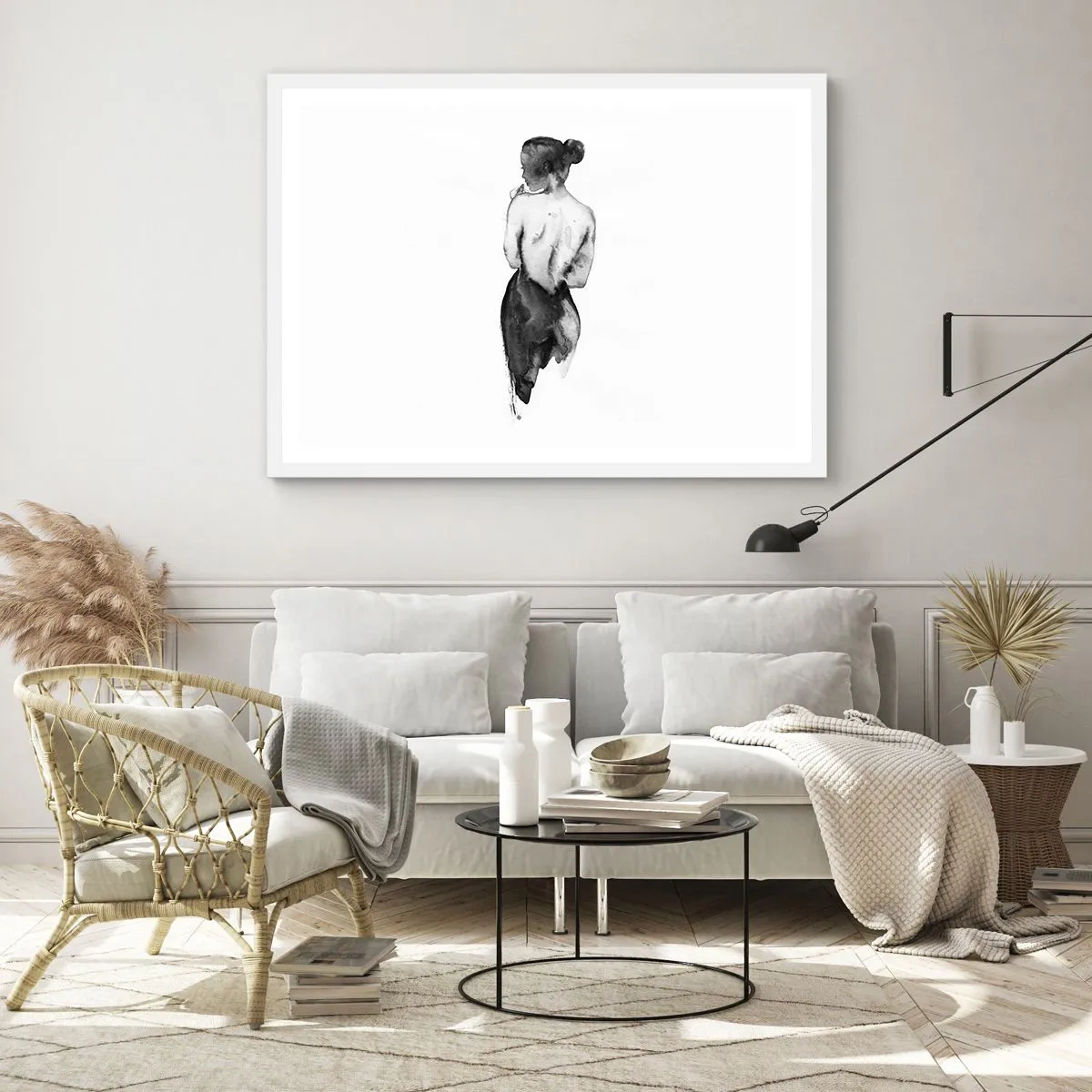 Poster in cornice bianca - Accanto a lei il mondo scompare - 91x61 cm