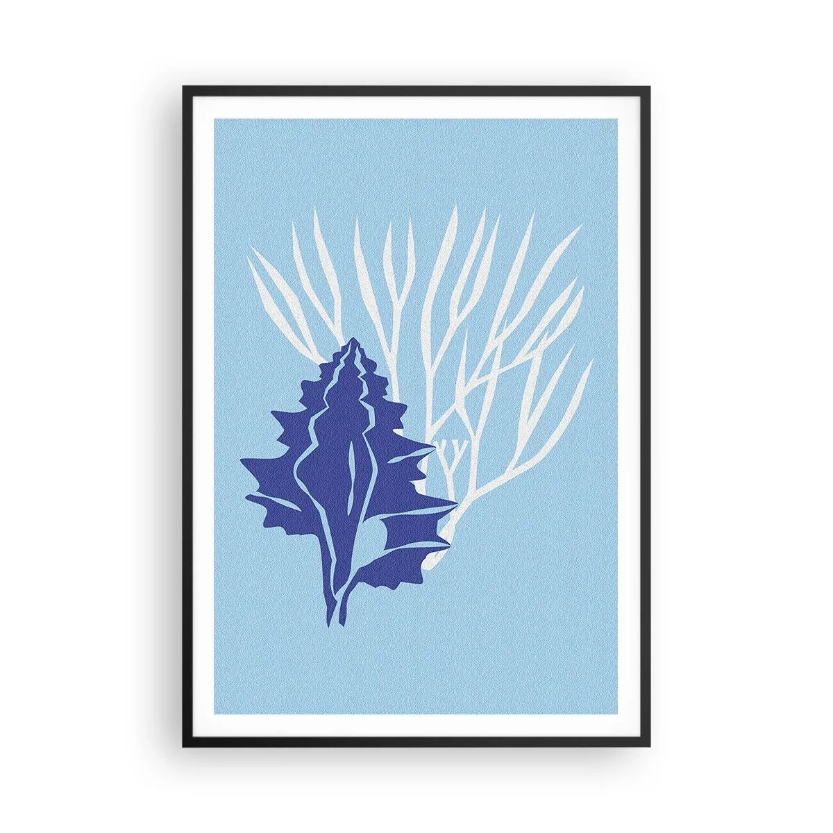 Poster in cornice nera - Forme fogliose - 70x100 cm