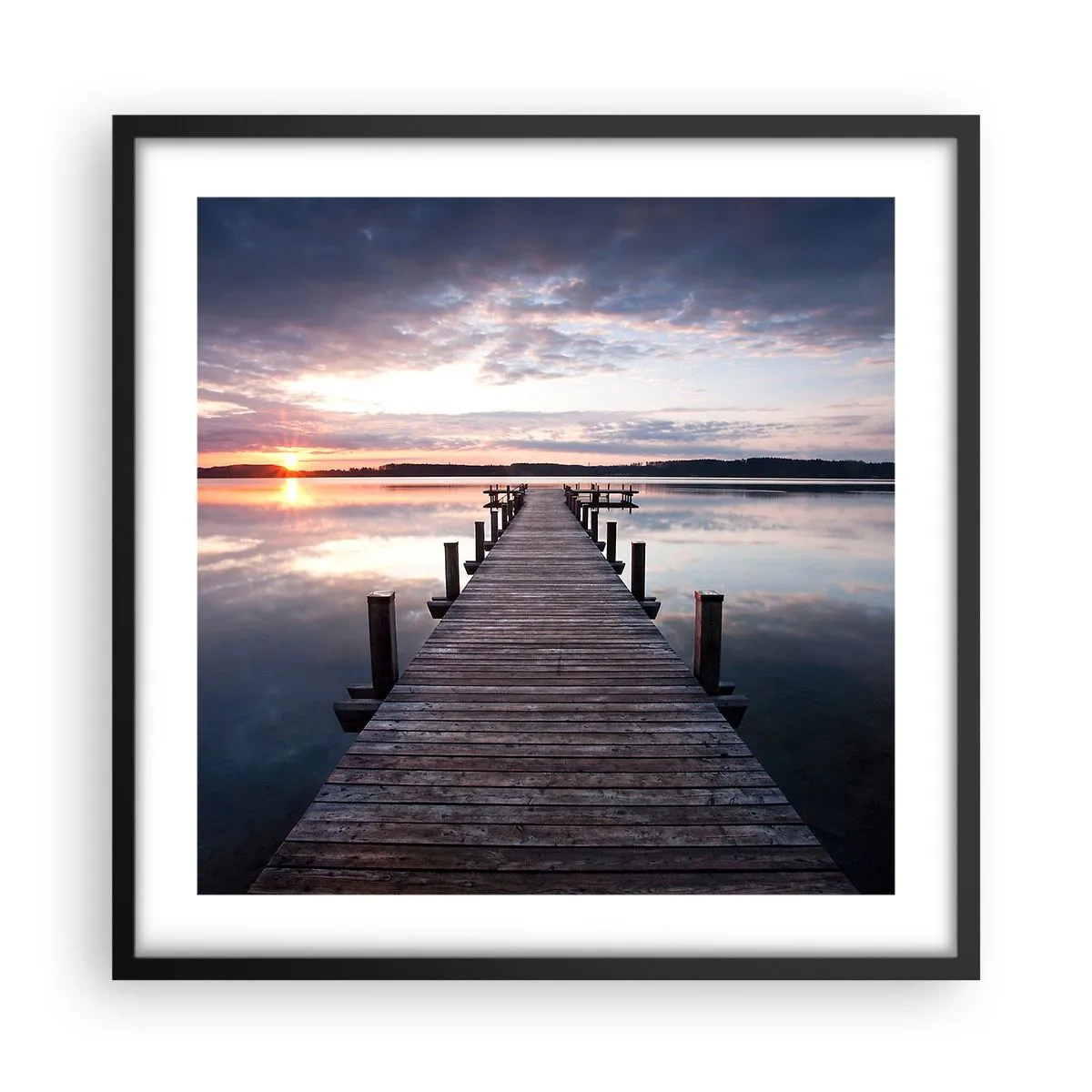 Poster in cornice nera - Il silenzioso confine del giorno e della notte - 50x50 cm