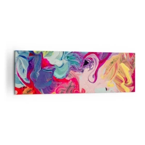 Quadro su tela - Stampe su Tela - Una composizione astratta con colori vivaci e vorticosi e una struttura dinamica. - 160x50cm - La nascita dei colori - Decorazione murale moderna per soggiorno e camera da letto ARTTOR